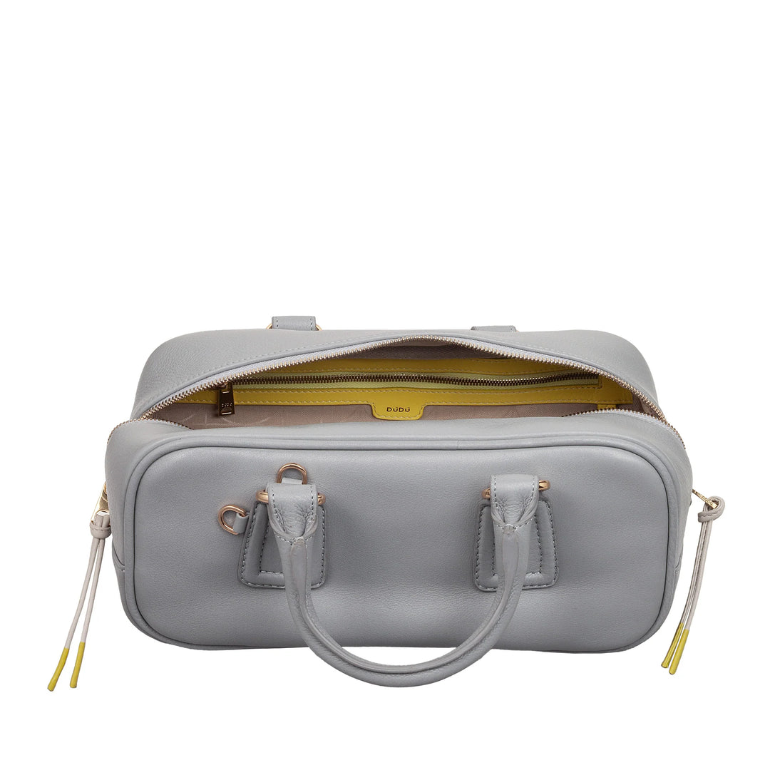 DUDU Grand Sac Cartable en Cuir pour Femme avec Bandoulière Amovible, Spacieux et Élégant - Sac Main et Bandoulière avec Fermeture Éclair, Double Poignées