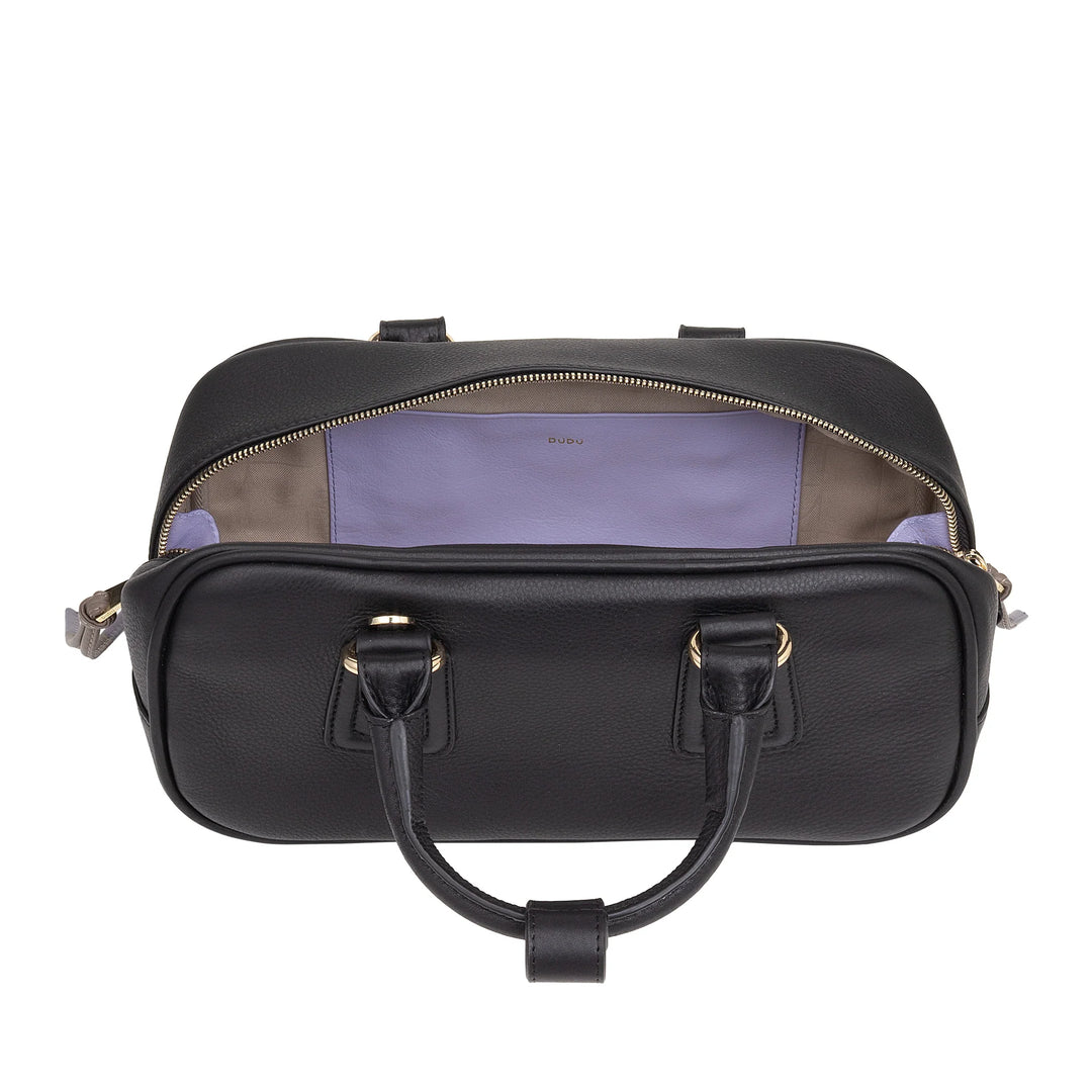 DUDU Grand Sac Cartable en Cuir pour Femme avec Bandoulière Amovible, Spacieux et Élégant - Sac Main et Bandoulière avec Fermeture Éclair, Double Poignées