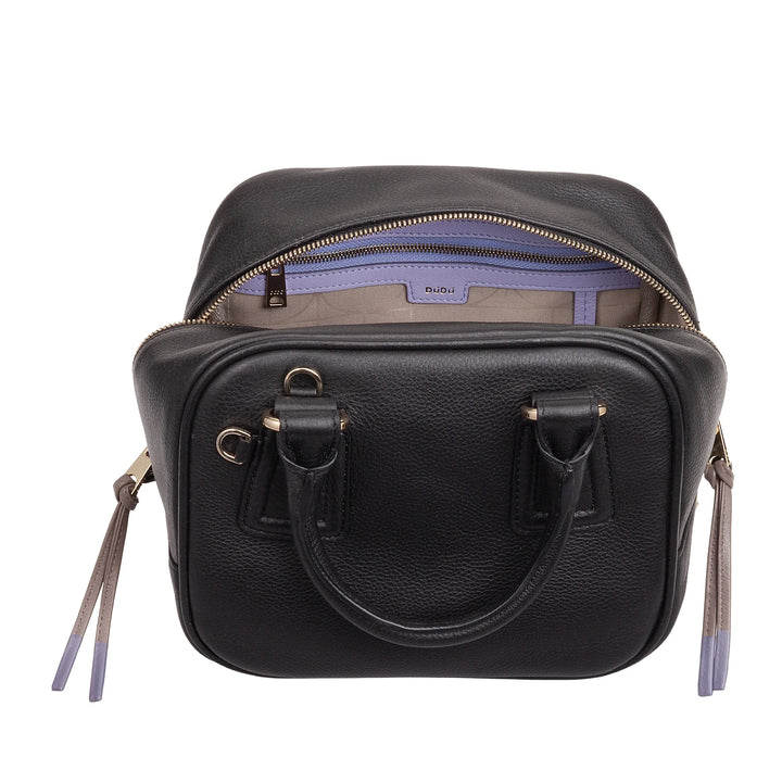 DUDU Sac cartable en cuir pour femme avec bandoulière réglable, élégant et compact, sac à main et à bandoulière avec fermeture éclair