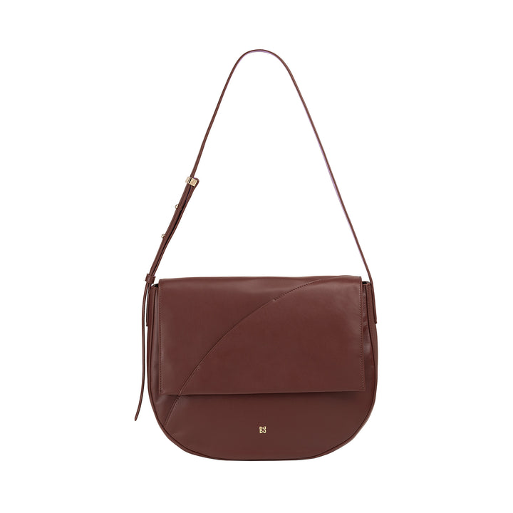 DUDU Grand Sac Femme en Cuir Véritable avec Rabat Avant, Sac Bandoulière Ajustable et Fermeture à Rabat avec Boutons Magnétiques - Élégant et Pratique pour Chaque Occasion