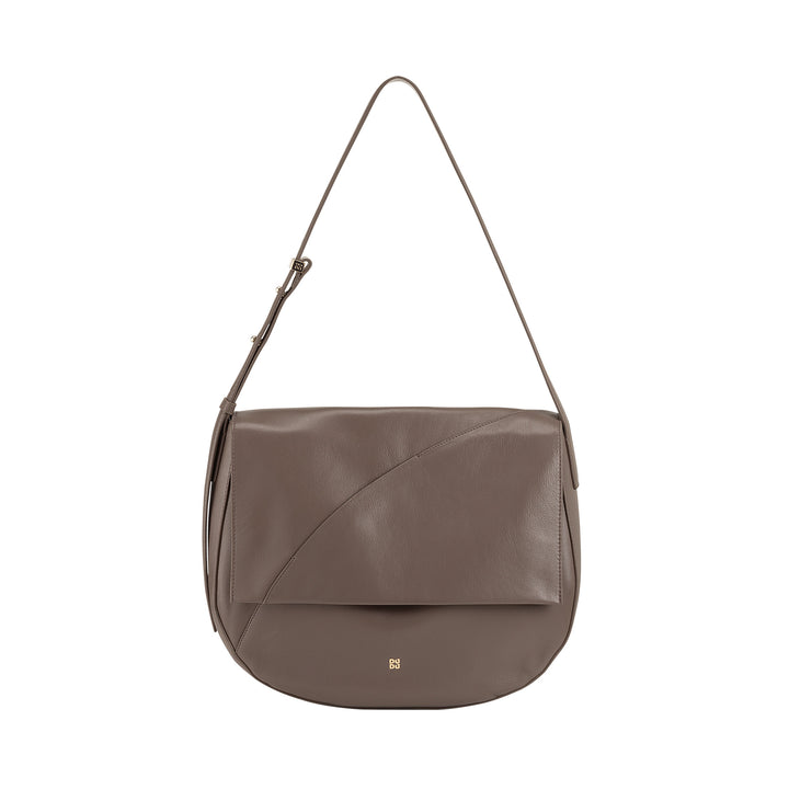 DUDU Grand Sac Femme en Cuir Véritable avec Rabat Avant, Sac Bandoulière Ajustable et Fermeture à Rabat avec Boutons Magnétiques - Élégant et Pratique pour Chaque Occasion
