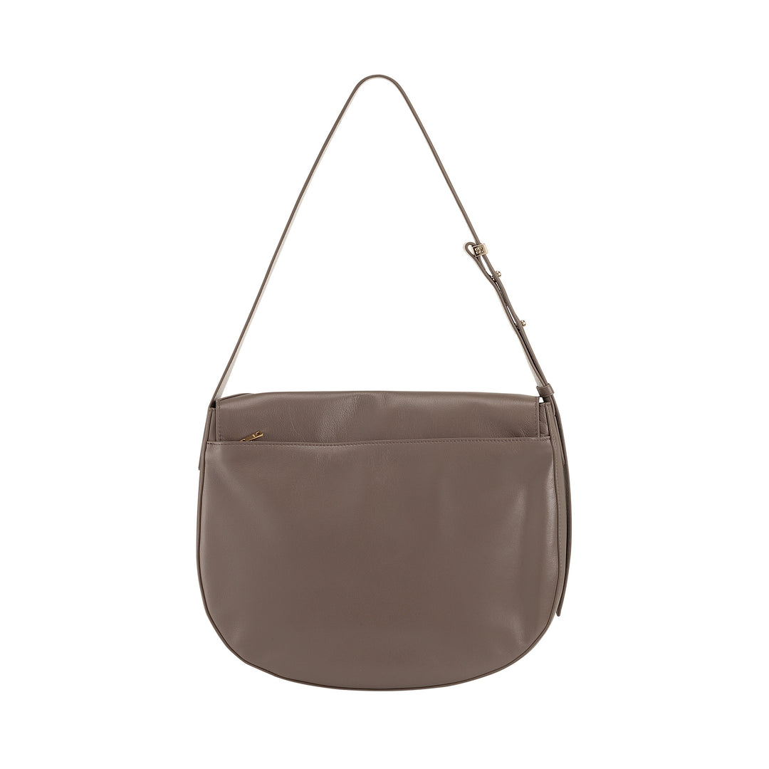 DUDU Grand Sac Femme en Cuir Véritable avec Rabat Avant, Sac Bandoulière Ajustable et Fermeture à Rabat avec Boutons Magnétiques - Élégant et Pratique pour Chaque Occasion