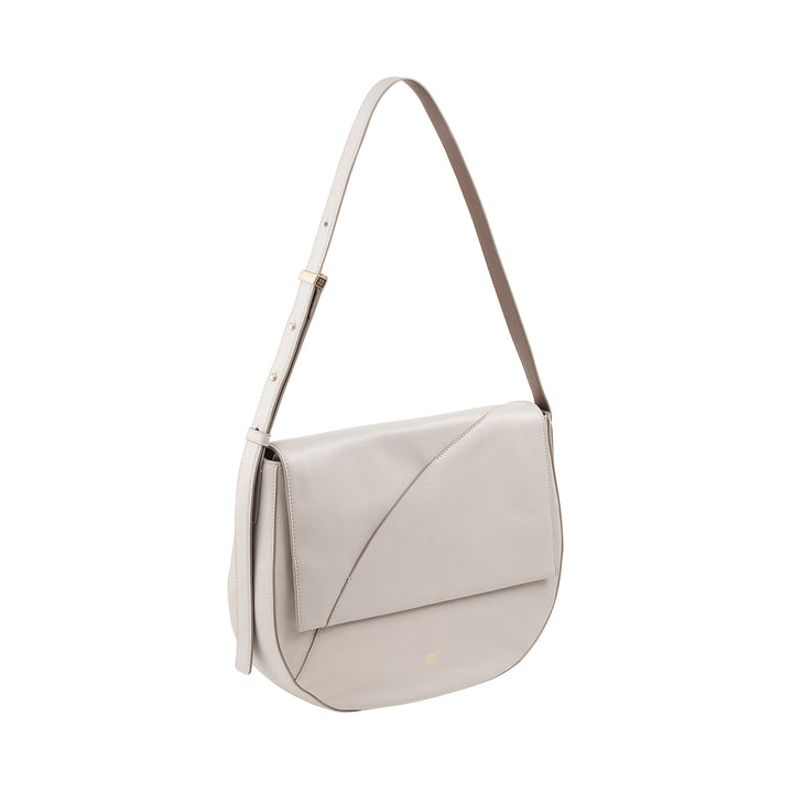 DUDU Grand Sac Femme en Cuir Véritable avec Rabat Avant, Sac Bandoulière Ajustable et Fermeture à Rabat avec Boutons Magnétiques - Élégant et Pratique pour Chaque Occasion