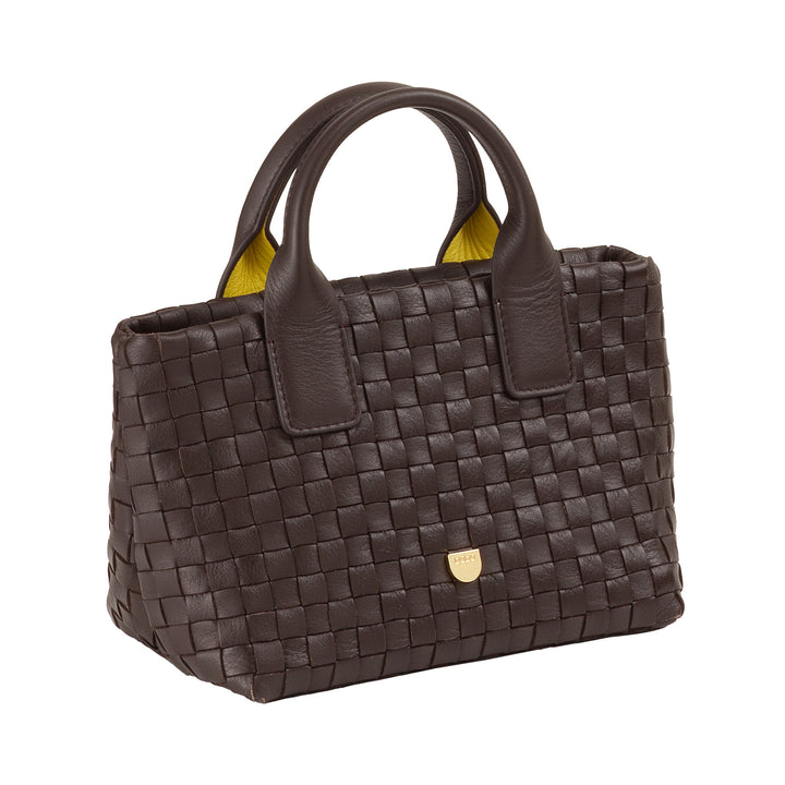 DUDU Bolso pequeño de piel tejida con cremallera para mujer - Mini bolso elegante con correa de cadena para el hombro, bolso de mano compacto y refinado