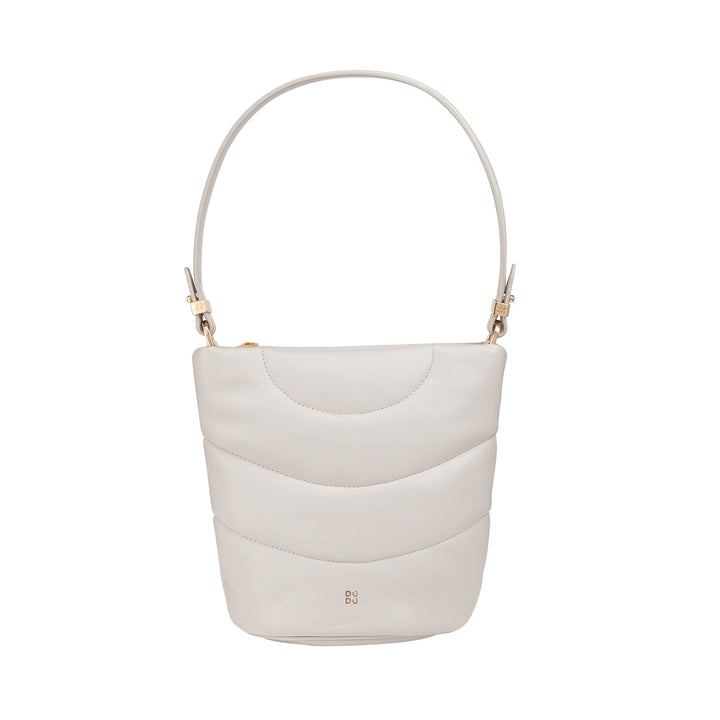DUDU Sac à bandoulière pour femme et bandoulière matelassée rembourrée en cuir Nappa, petit sac avec fermeture éclair, design élégant