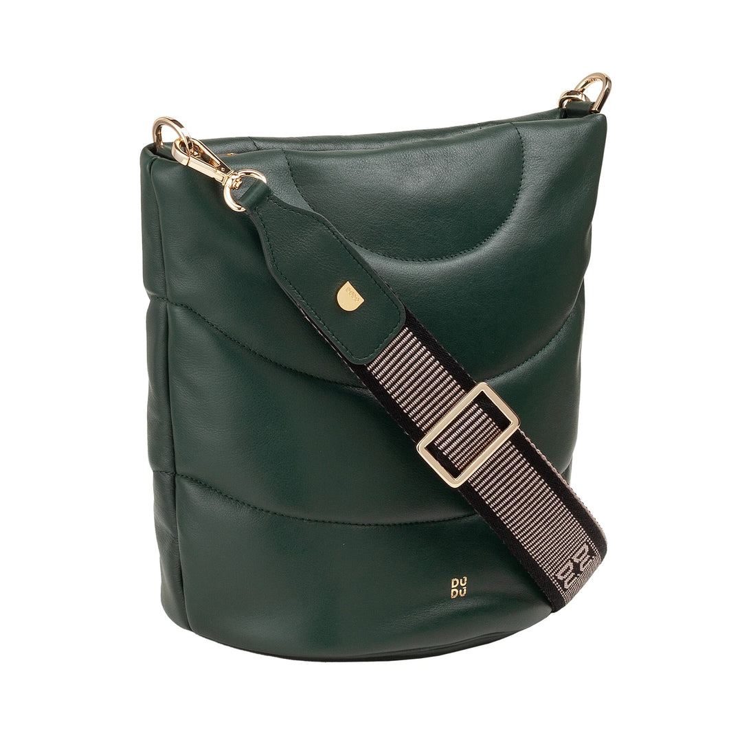 DUDU Borsa Donna a Spalla e Tracolla Trapuntata Imbottita in Pelle Nappa, Borsa Piccola con Cerniera, Design Elegante