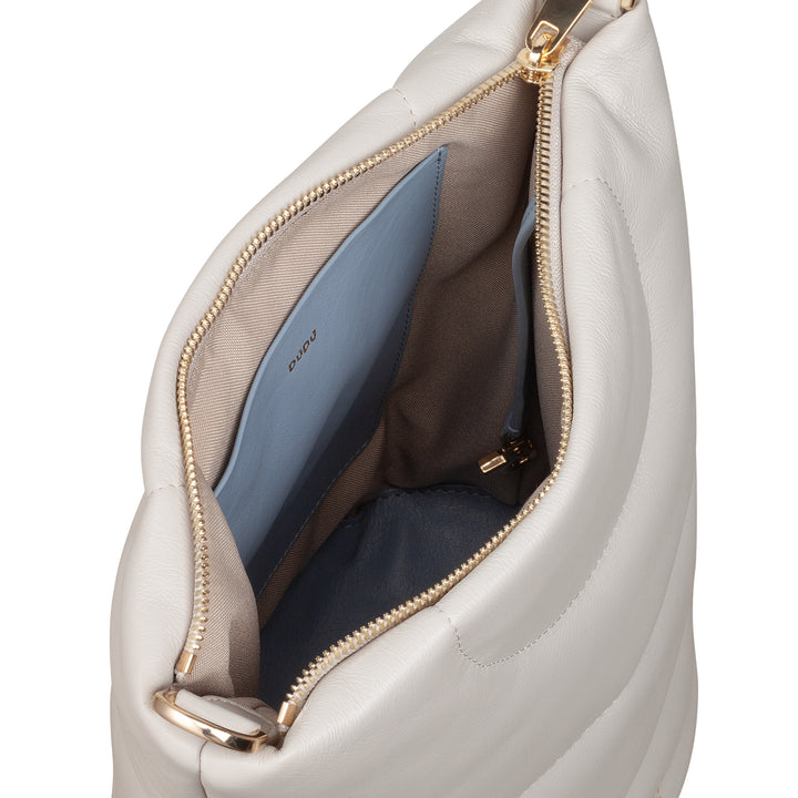 DUDU Sac à bandoulière pour femme et bandoulière matelassée rembourrée en cuir Nappa, petit sac avec fermeture éclair, design élégant