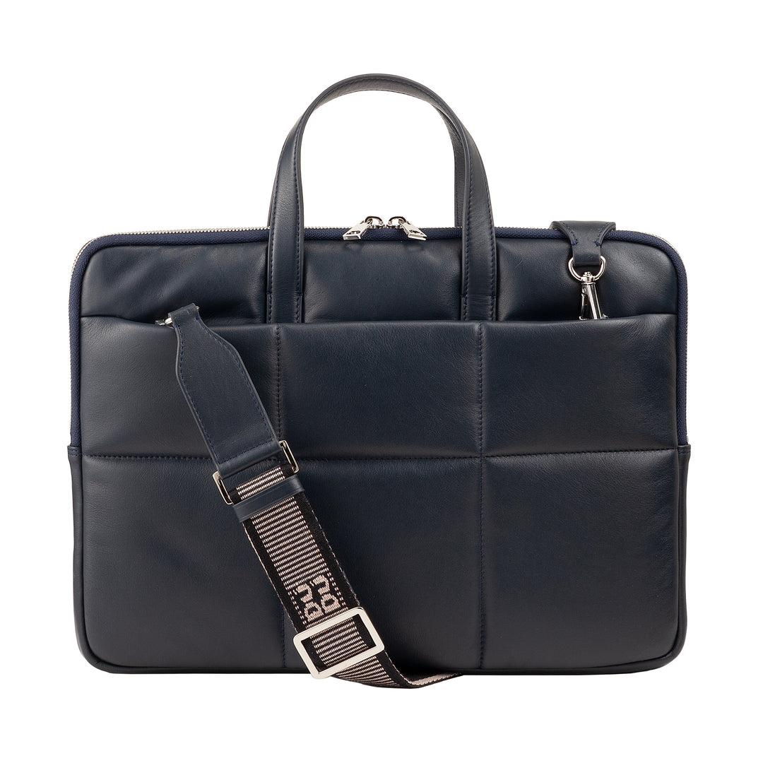 DUDU Sac pour ordinateur portable 14 pouces pour femme avec bandoulière rembourrée en cuir matelassé, support pour ordinateur portable MacBook Notebook jusqu&