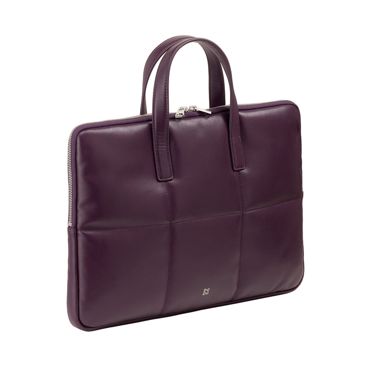 DUDUDUDU Bolsa para PC das Mulheres 14 Polegadas com Cinta de Ombro de Couro Acolchoada Acolchoada, Porta Laptop para MacBook até 14 ", Bolsa de Manga Elegante