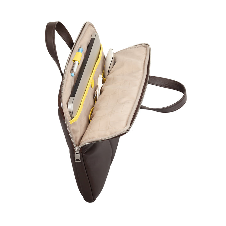 DUDU Sac pour ordinateur portable 14 pouces pour femme avec bandoulière rembourrée en cuir matelassé, support pour ordinateur portable MacBook Notebook jusqu&