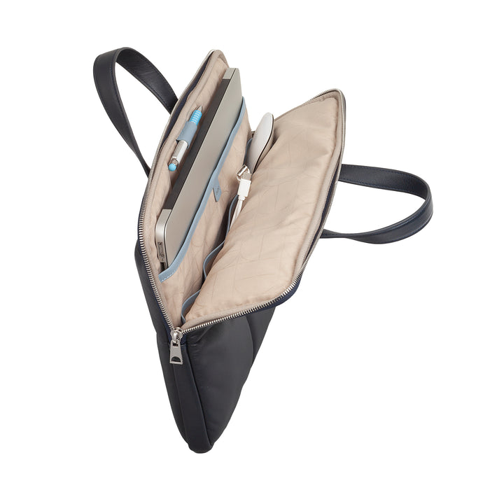 DUDU Sac pour ordinateur portable 14 pouces pour femme avec bandoulière rembourrée en cuir matelassé, support pour ordinateur portable MacBook Notebook jusqu&