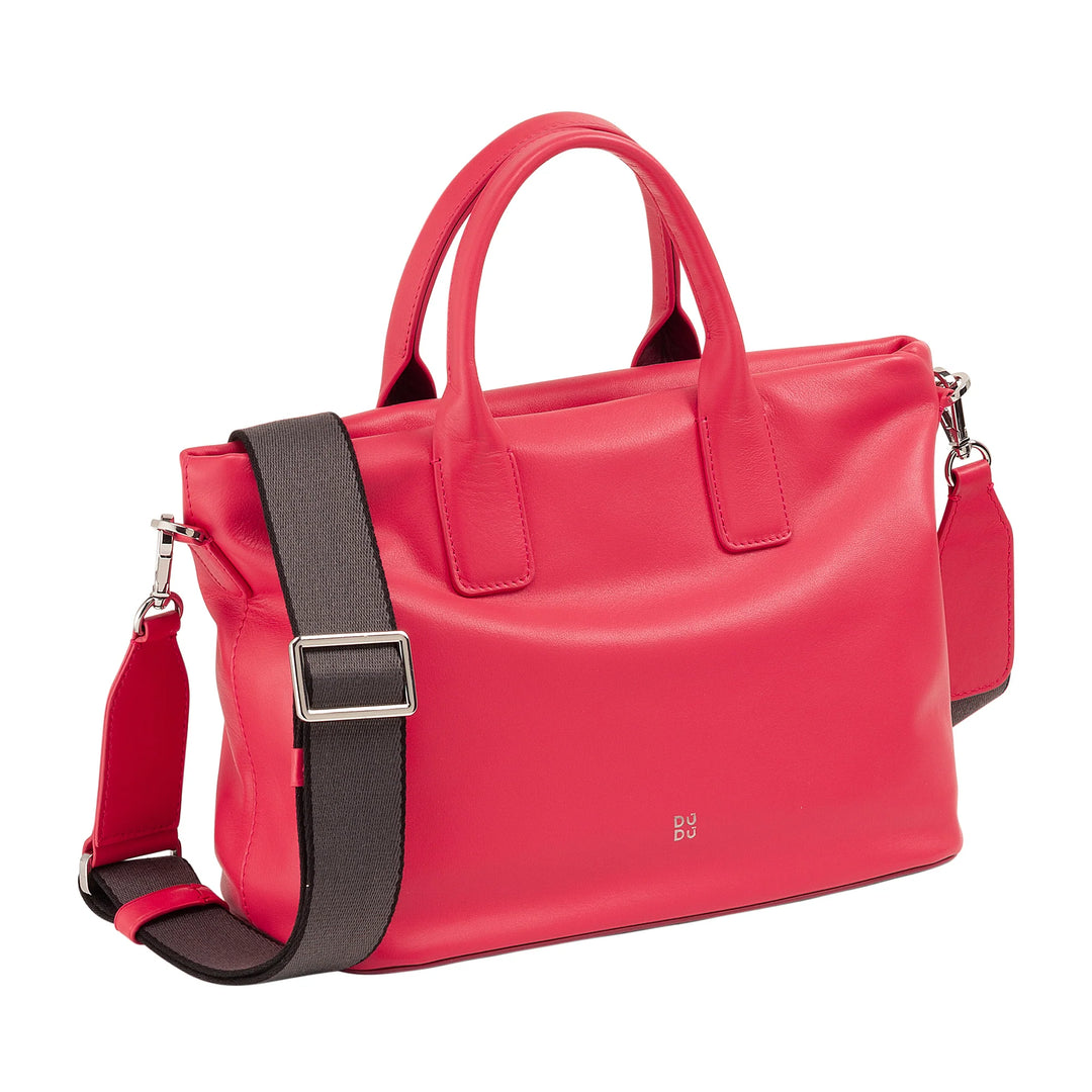 DUDU Bolso de Mujer de Piel con Bandolera, Bolso Bandolera Pequeño Mediano con Cremallera y Bandolera Desmontable, Bolso Elegante y Colorido