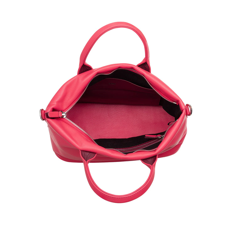 DUDU Bolso de Mujer de Piel con Bandolera, Bolso Bandolera Pequeño Mediano con Cremallera y Bandolera Desmontable, Bolso Elegante y Colorido