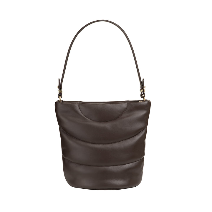 DUDU Bolso Bandolera Mujer y Bandolera Acolchada Acolchada en Piel Napa, Bolso Grande con Cremallera y Doble Bandolera, Diseño Elegante