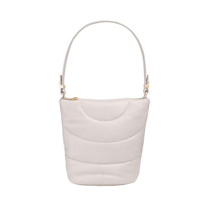 DUDU Sac bandoulière et bandoulière matelassée rembourrée en cuir Nappa, grand sac avec fermeture éclair et double bandoulière, design élégant