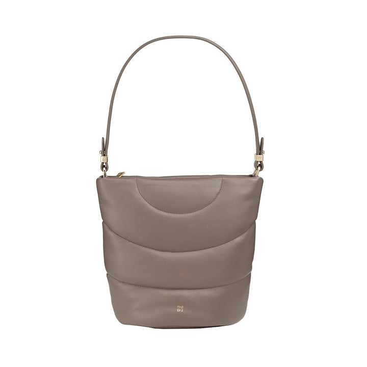 DUDU Bolso Bandolera Mujer y Bandolera Acolchada Acolchada en Piel Napa, Bolso Grande con Cremallera y Doble Bandolera, Diseño Elegante