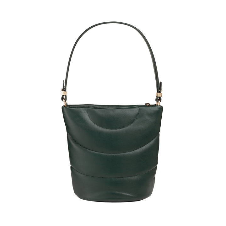 DUDU Sac bandoulière et bandoulière matelassée rembourrée en cuir Nappa, grand sac avec fermeture éclair et double bandoulière, design élégant