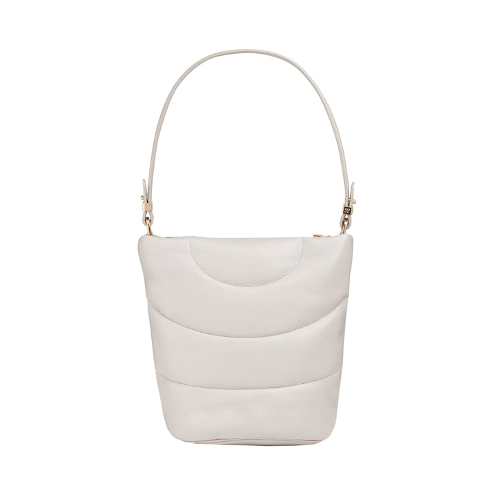DUDU Sac bandoulière et bandoulière matelassée rembourrée en cuir Nappa, grand sac avec fermeture éclair et double bandoulière, design élégant
