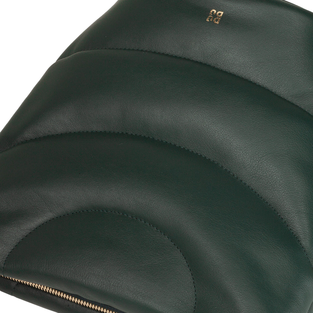 DUDU Sac bandoulière et bandoulière matelassée rembourrée en cuir Nappa, grand sac avec fermeture éclair et double bandoulière, design élégant