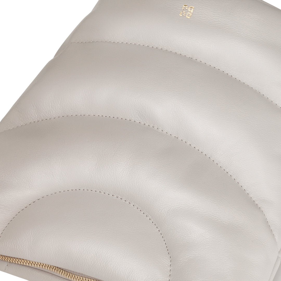 DUDU Sac bandoulière et bandoulière matelassée rembourrée en cuir Nappa, grand sac avec fermeture éclair et double bandoulière, design élégant