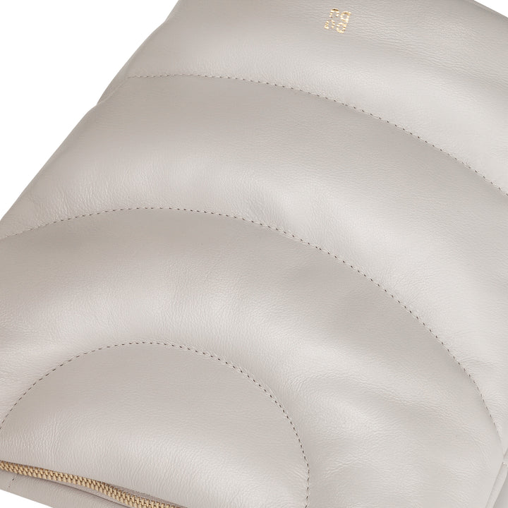 DUDU Sac bandoulière et bandoulière matelassée rembourrée en cuir Nappa, grand sac avec fermeture éclair et double bandoulière, design élégant