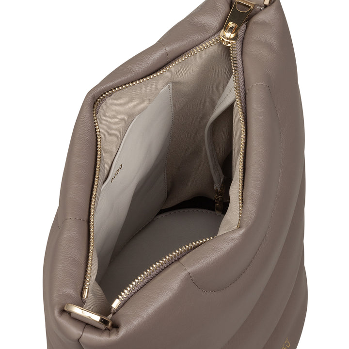 DUDU Bolso Bandolera Mujer y Bandolera Acolchada Acolchada en Piel Napa, Bolso Grande con Cremallera y Doble Bandolera, Diseño Elegante
