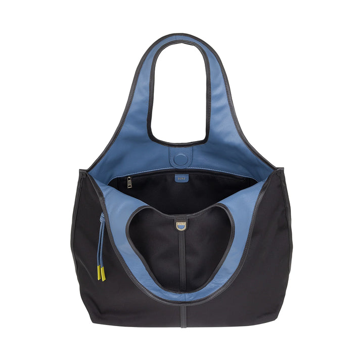DUDU Grand Sac à Main Bandoulière pour Femme en Nylon et Cuir - Cabas Léger avec Bandoulière Ajustable et Fermeture Magnétique