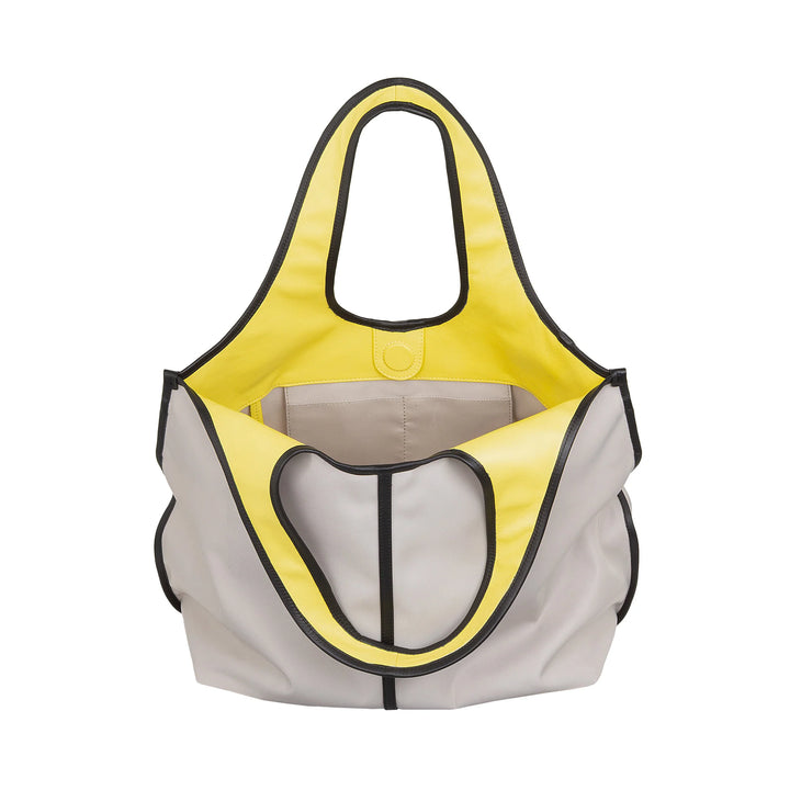 DUDU Bolso de hombro grande para mujer en nailon y piel - Shopper ligero con bandolera ajustable y cierre magnético