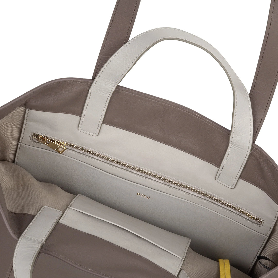 DUDU Bolso Grande Suave para Mujer, Bolso Shopping Tote en Piel de Color, Doble Asa, Elegante Bolso de Hombro, Bolso Grande