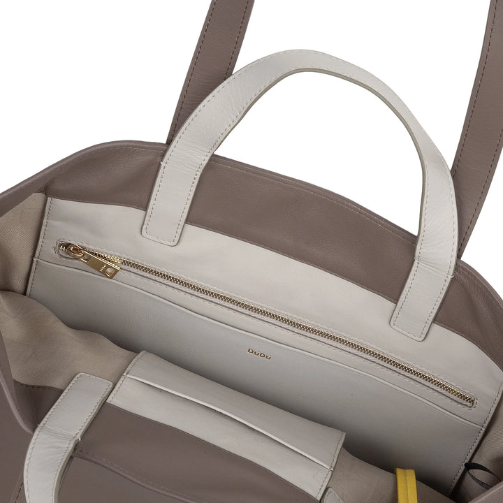 DUDU Bolso Grande Suave para Mujer, Bolso Shopping Tote en Piel de Color, Doble Asa, Elegante Bolso de Hombro, Bolso Grande