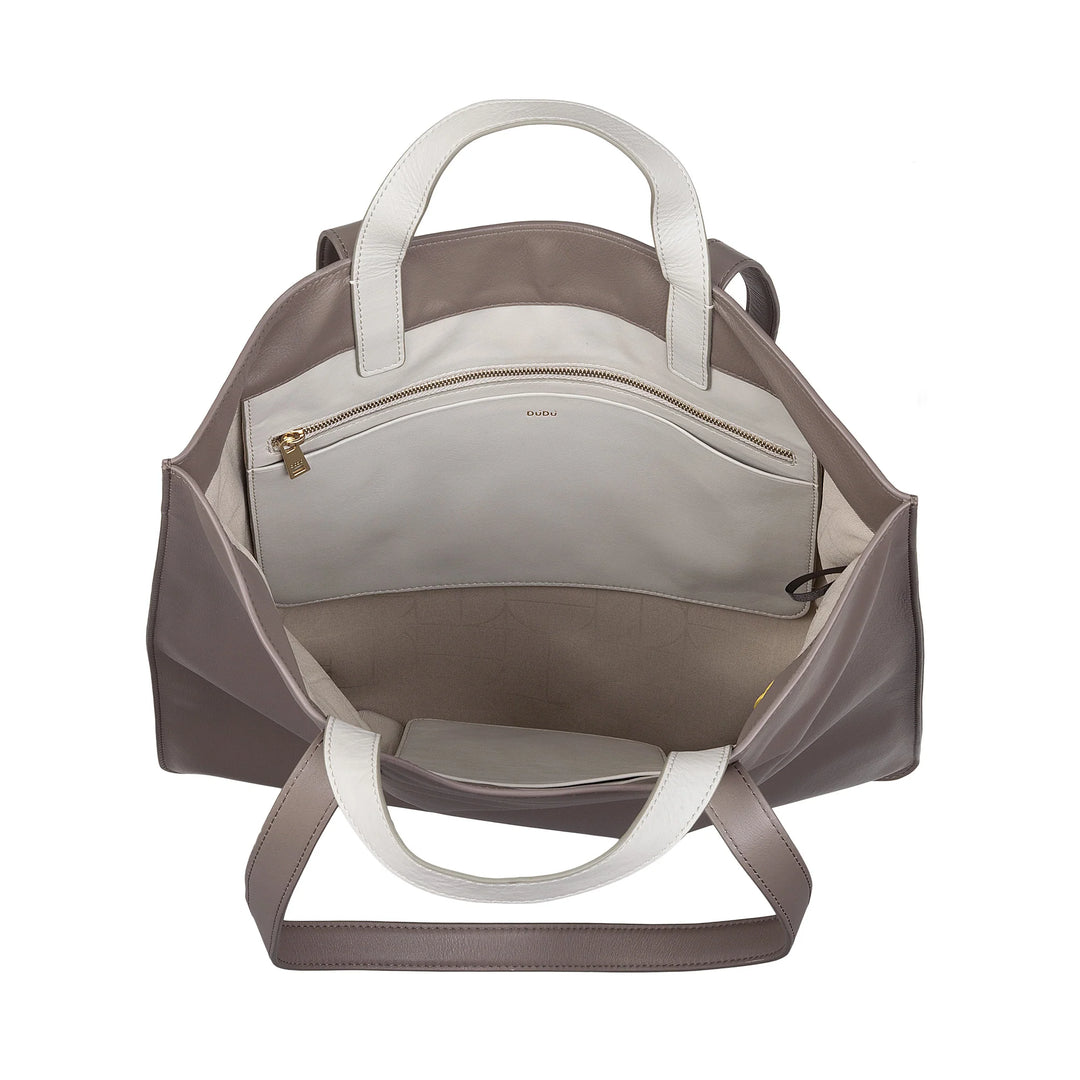 DUDU Bolso Grande Suave para Mujer, Bolso Shopping Tote en Piel de Color, Doble Asa, Elegante Bolso de Hombro, Bolso Grande