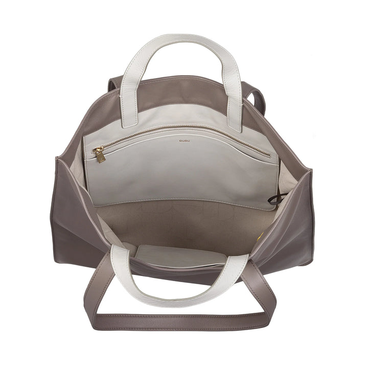 DUDU Bolso Grande Suave para Mujer, Bolso Shopping Tote en Piel de Color, Doble Asa, Elegante Bolso de Hombro, Bolso Grande