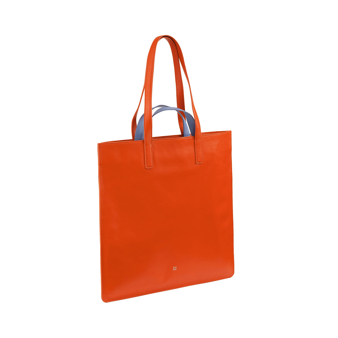 DUDU Bolso Grande Suave para Mujer, Bolso Shopping Tote en Piel de Color, Doble Asa, Elegante Bolso de Hombro, Bolso Grande