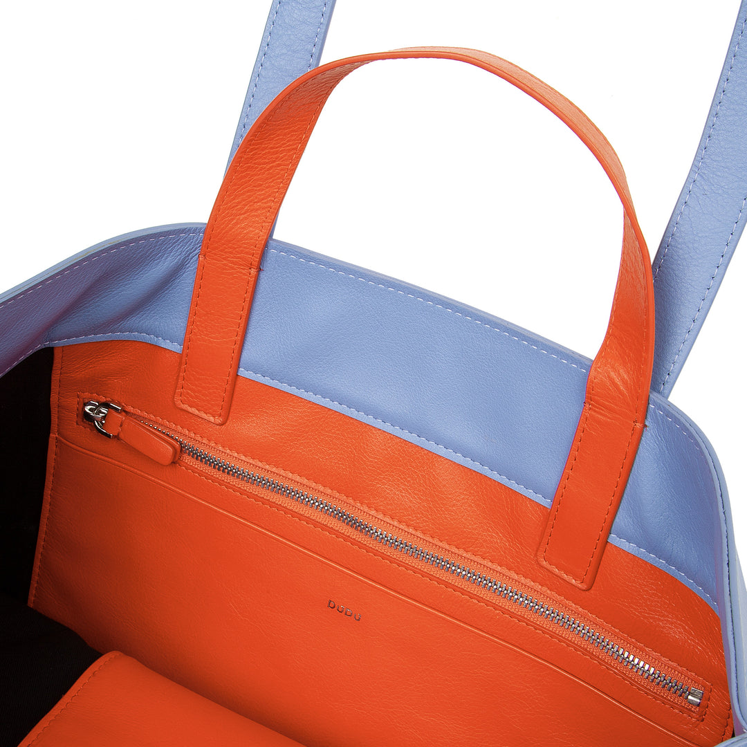 DUDU Bolso Grande Suave para Mujer, Bolso Shopping Tote en Piel de Color, Doble Asa, Elegante Bolso de Hombro, Bolso Grande