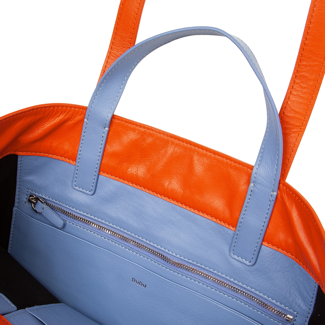 DUDU Bolso Grande Suave para Mujer, Bolso Shopping Tote en Piel de Color, Doble Asa, Elegante Bolso de Hombro, Bolso Grande