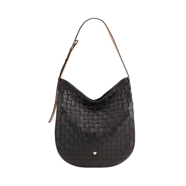 DUDU Sac à Bandoulière pour Femme en Cuir Tressé - Sac Hobo élégant avec Fermeture Éclair, Sac à Bandoulière en Cuir Véritable avec Poignée Réglable et Intérieur Spacieux