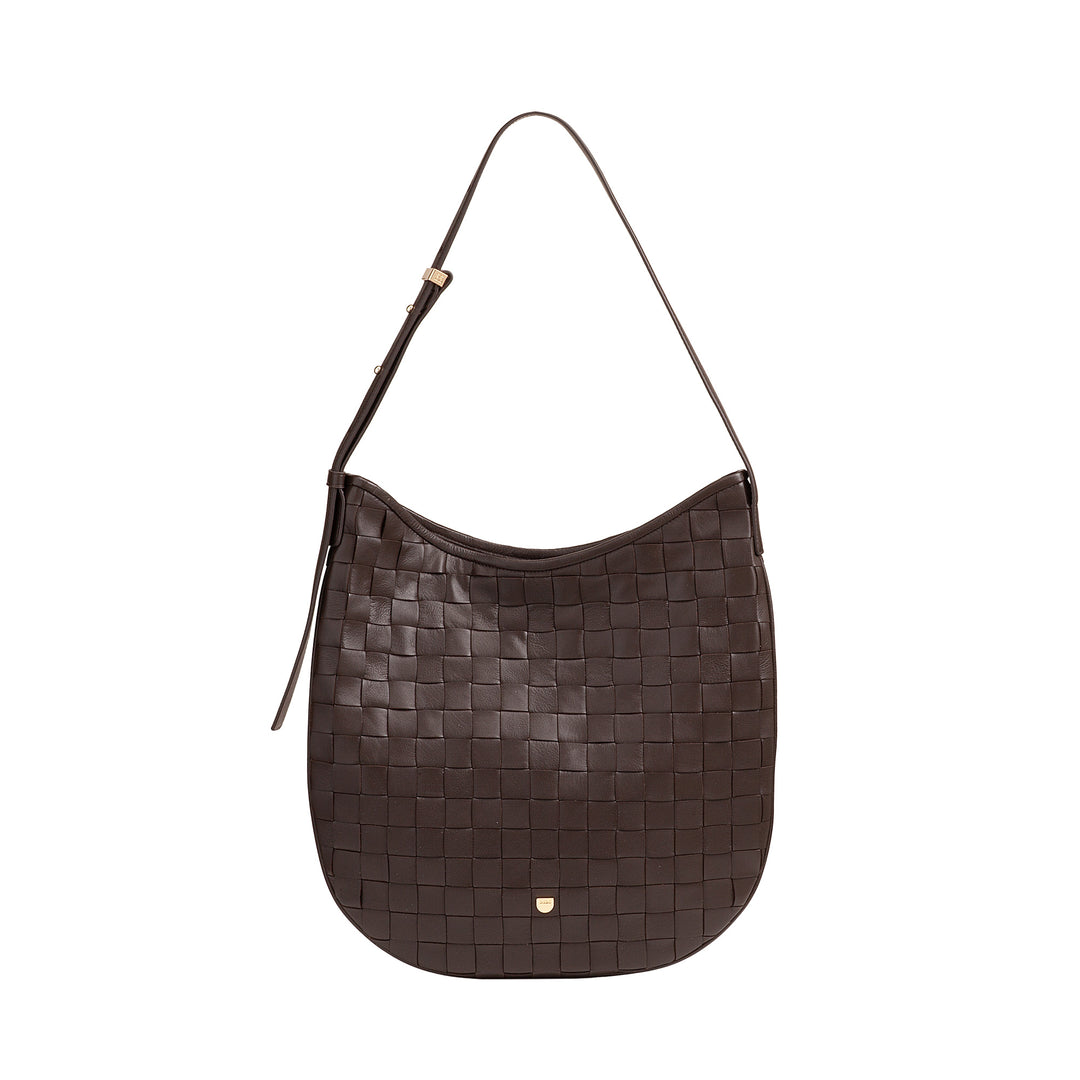 DUDU Sac à Bandoulière pour Femme en Cuir Tressé - Sac Hobo élégant avec Fermeture Éclair, Sac à Bandoulière en Cuir Véritable avec Poignée Réglable et Intérieur Spacieux