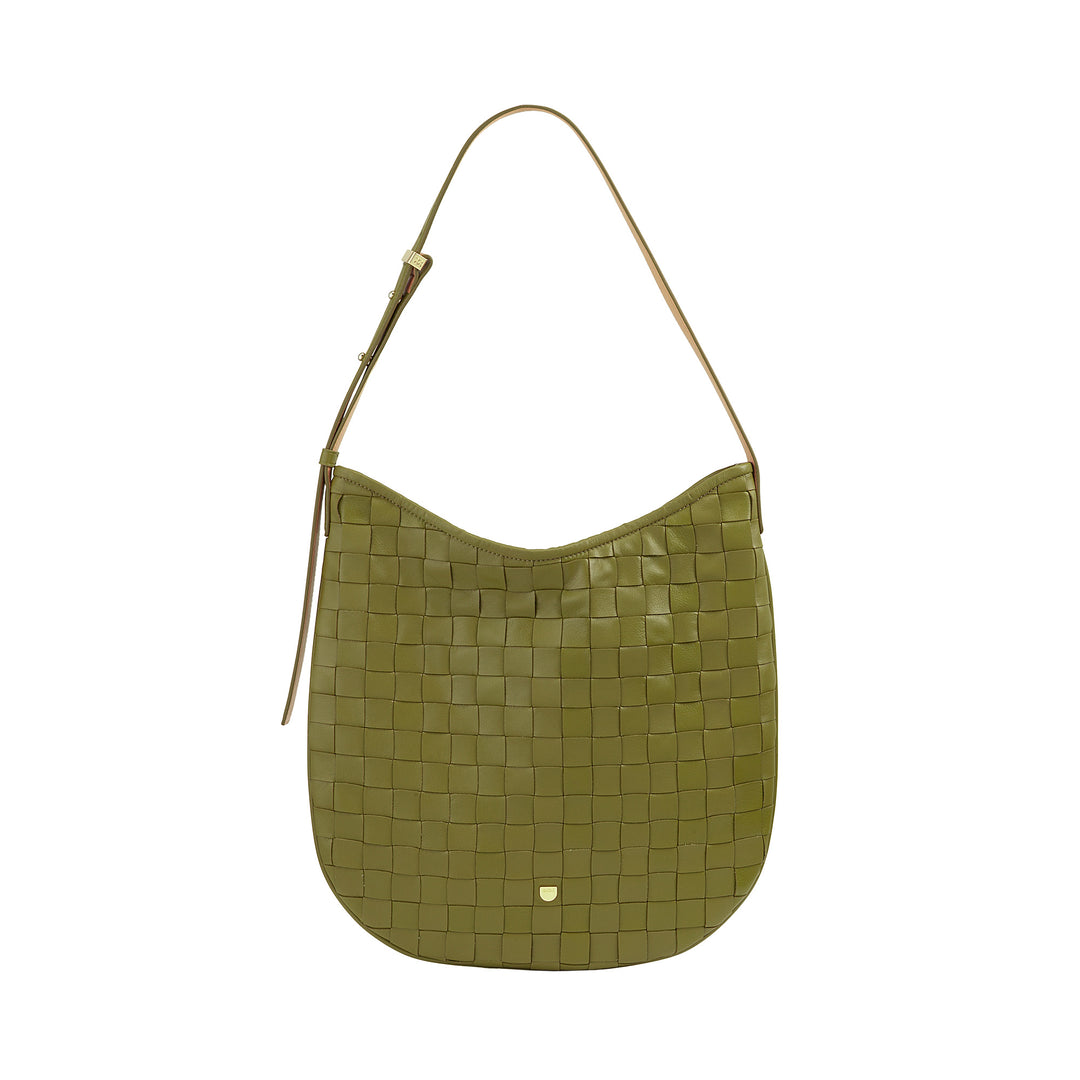 DUDU Sac à Bandoulière pour Femme en Cuir Tressé - Sac Hobo élégant avec Fermeture Éclair, Sac à Bandoulière en Cuir Véritable avec Poignée Réglable et Intérieur Spacieux