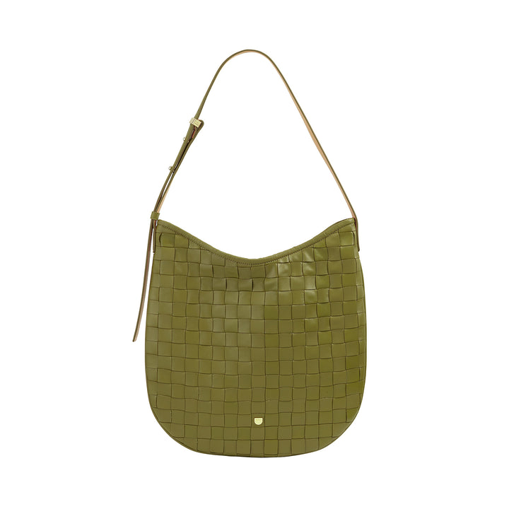 DUDU Sac à Bandoulière pour Femme en Cuir Tressé - Sac Hobo élégant avec Fermeture Éclair, Sac à Bandoulière en Cuir Véritable avec Poignée Réglable et Intérieur Spacieux