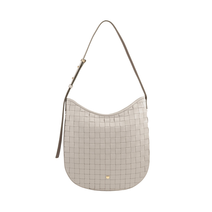DUDU Sac à Bandoulière pour Femme en Cuir Tressé - Sac Hobo élégant avec Fermeture Éclair, Sac à Bandoulière en Cuir Véritable avec Poignée Réglable et Intérieur Spacieux
