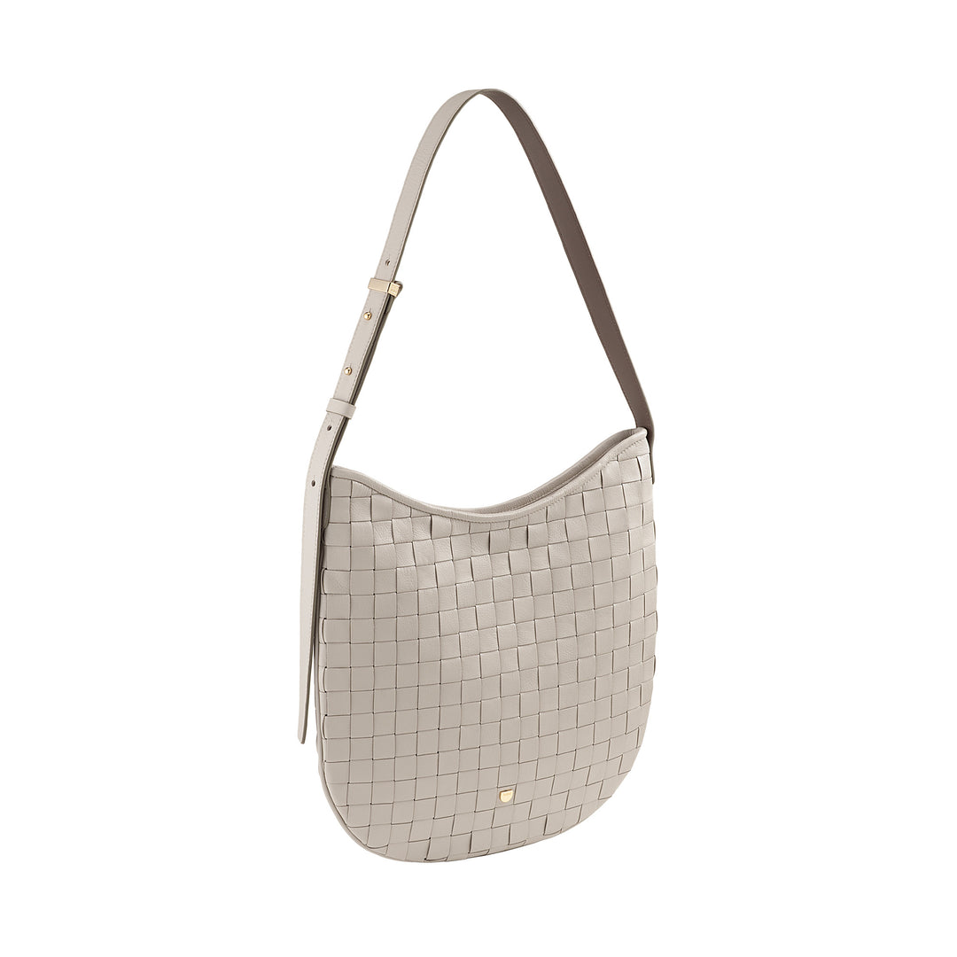DUDU Sac à Bandoulière pour Femme en Cuir Tressé - Sac Hobo élégant avec Fermeture Éclair, Sac à Bandoulière en Cuir Véritable avec Poignée Réglable et Intérieur Spacieux