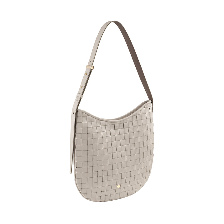 DUDU Sac à Bandoulière pour Femme en Cuir Tressé - Sac Hobo élégant avec Fermeture Éclair, Sac à Bandoulière en Cuir Véritable avec Poignée Réglable et Intérieur Spacieux