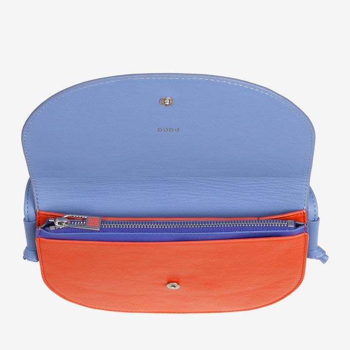 DUDU Bolso Bandolera Pequeño de Piel para Mujer, Bolso de Diseño Delgado y Compacto con Cierre de Botón, Correa Ajustable para el Hombro