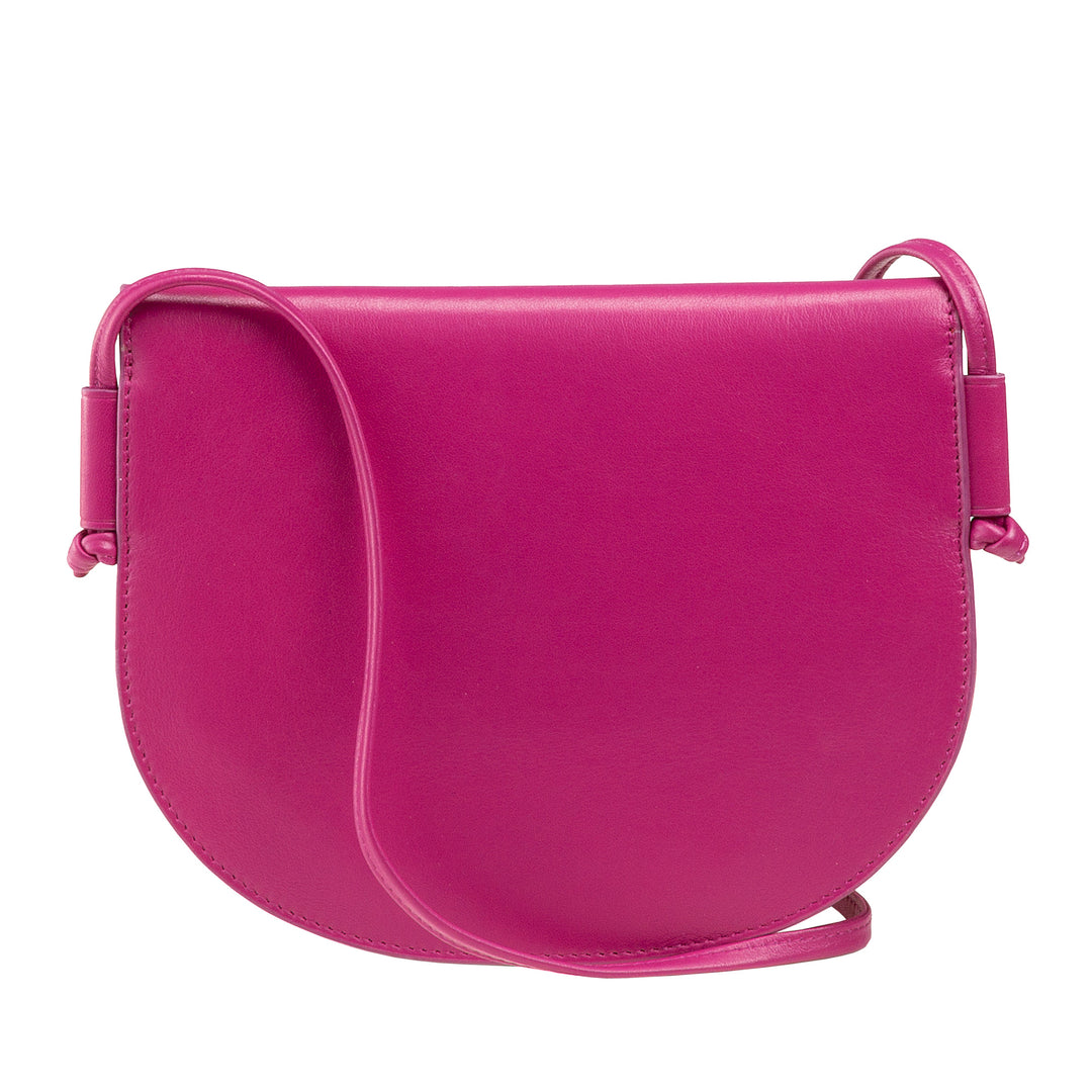 DUDU Borsa a Tracolla Donna Piccola in Pelle, Borsetta Design Sottile Compatta con Chiusura a Bottone, Tracolla Regolabile