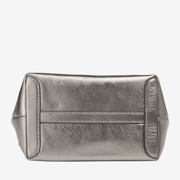 DUDU Borsa Donna Piccola a Tracolla in Vera Pelle, Borsa Mini Bag da Sera Elegante, 22 x 13 cm, Doppi Manici, Tracolla a Catena, Chiusura Zip