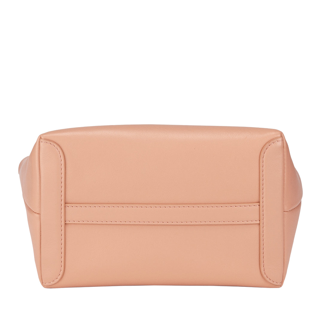 DUDU Petit Sac à Bandoulière pour Femme en Cuir Véritable, Mini Sac de Soirée Élégant, 22 x 13 cm, Double Poignées, Bandoulière en Chaîne, Fermeture Éclair
