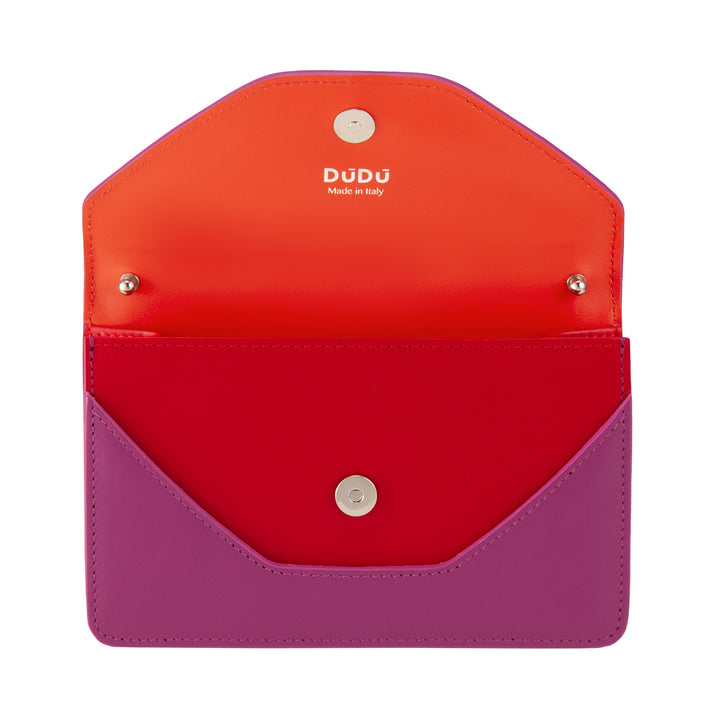 DUDU Petit sac à bandoulière en chaîne pour femme fabriqué en Italie en cuir véritable, convertible en pochette, mini sac enveloppe