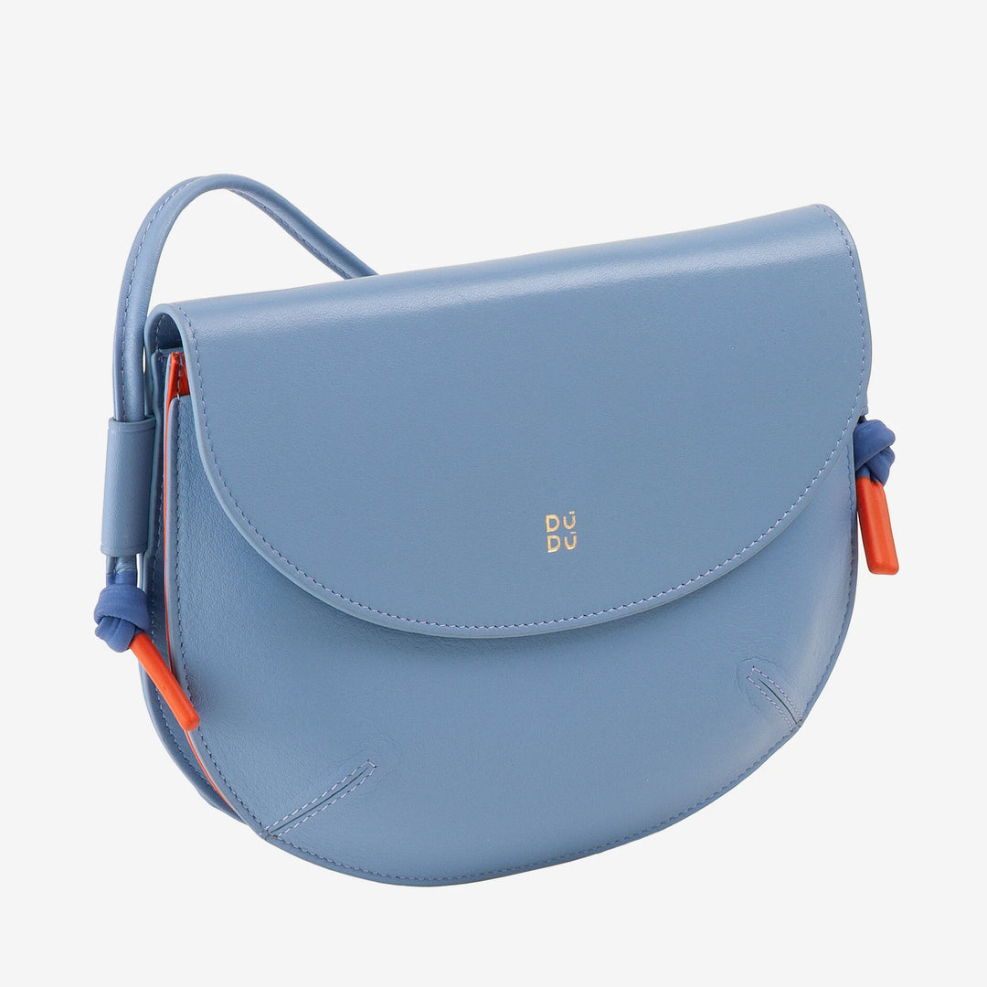 DUDU Bolso Bandolera Mujer con Solapa en Piel Auténtica, Bolso Bandolera Pequeño con Solapa con Botón Magnético, Bolso de Mano