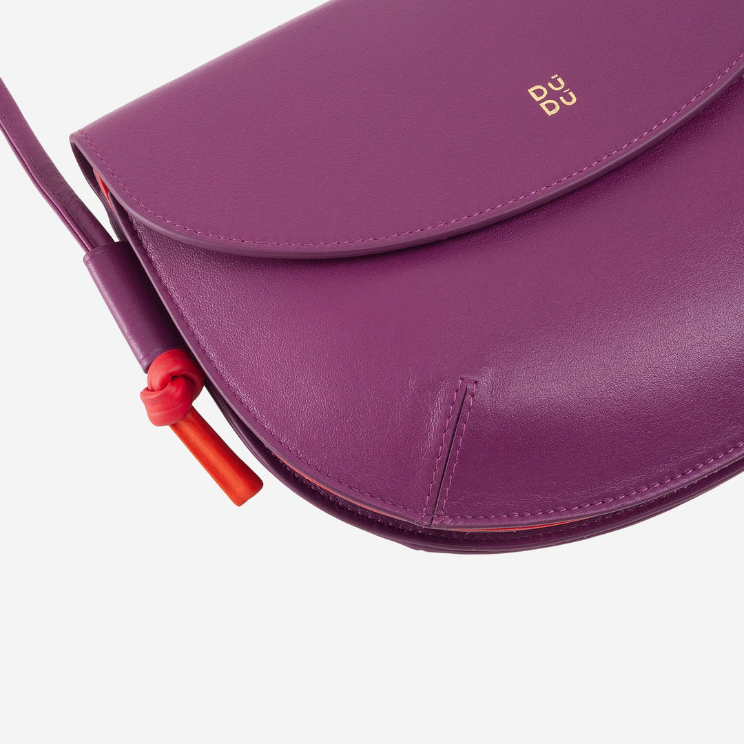 DUDU Sac à Bandoulière pour Femme avec Rabat en Cuir Véritable, Petit Sac à Bandoulière avec Rabat à Bouton Magnétique, Sac à Main
