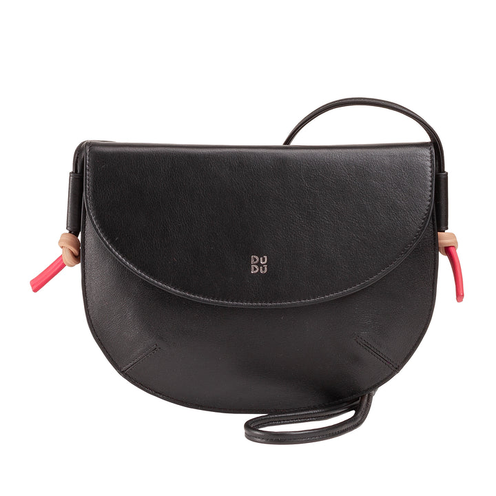 DUDU Sac à Bandoulière pour Femme avec Rabat en Cuir Véritable, Petit Sac à Bandoulière avec Rabat à Bouton Magnétique, Sac à Main